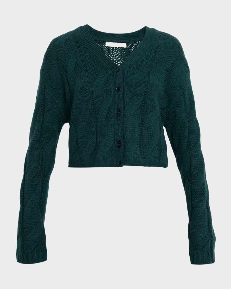 Jolie Cropped Cashmere Cable Cardigan
